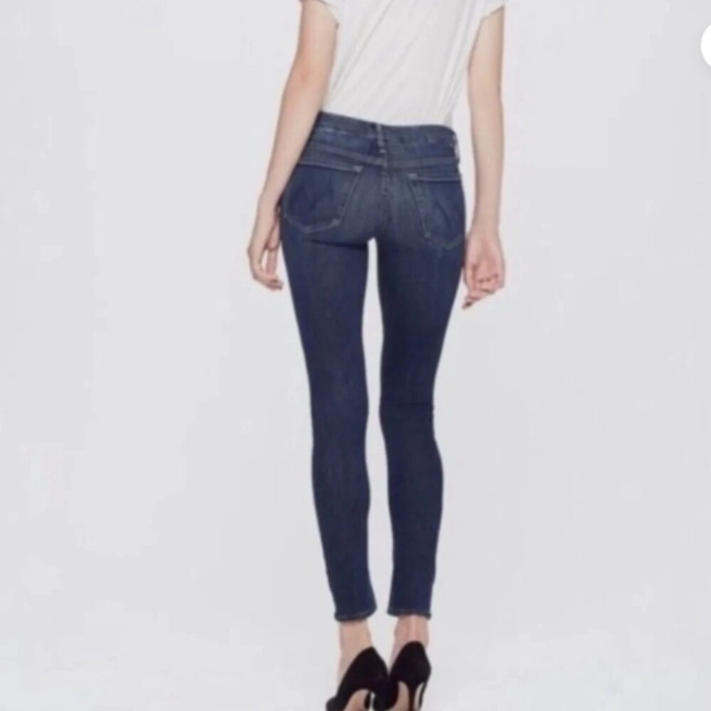 MOTHER The Looker Ankle Jeans Size 25 Stretch Dark Wash Here Kitty, Kitty